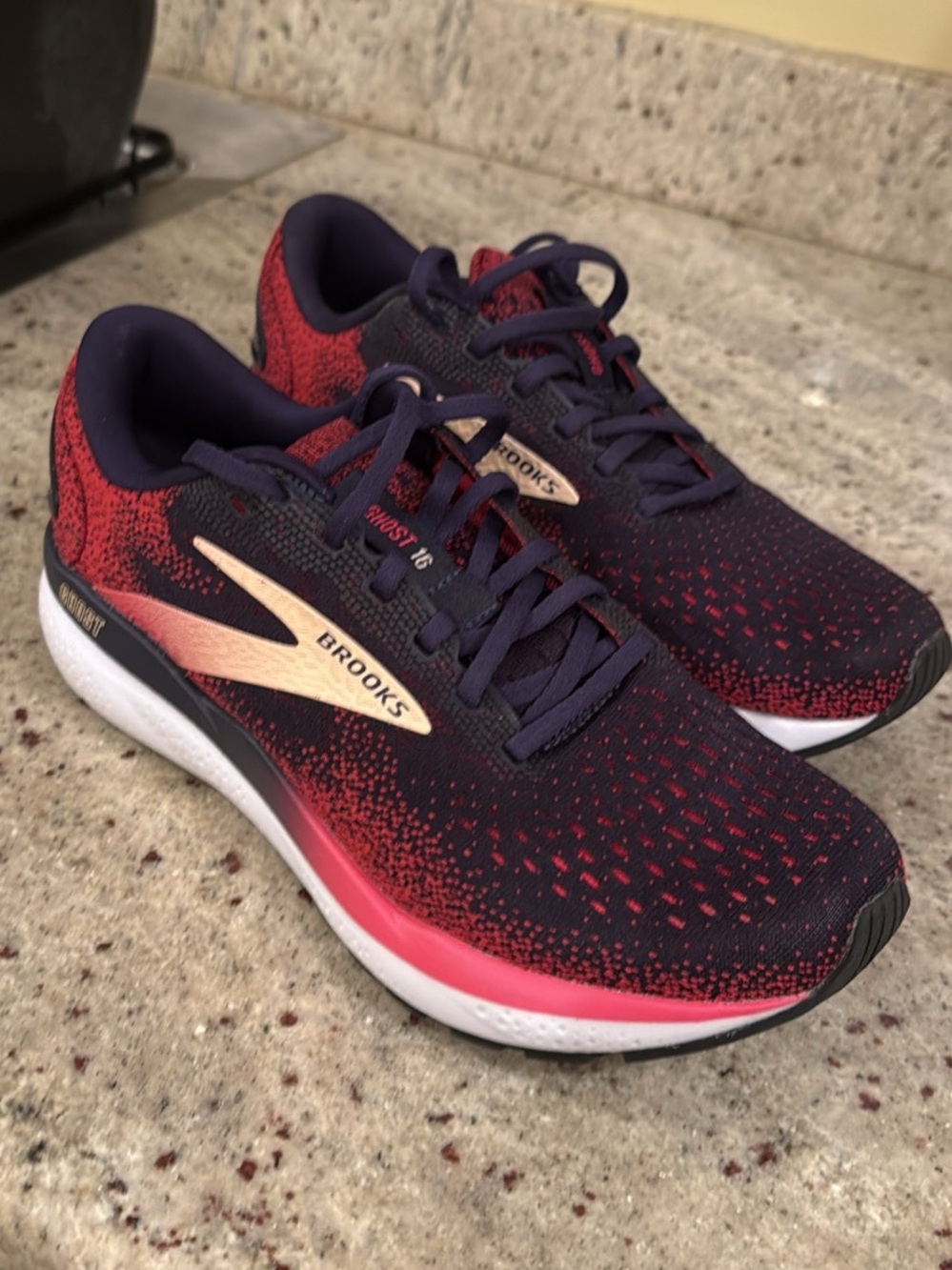 Brooks Women’s Ghost 16 Running Shoes - Navy & Red